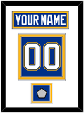 St. Louis Nameplate & Number (Back) With Stanley Cup Champions Patch - Home Blue - Double Mat 1