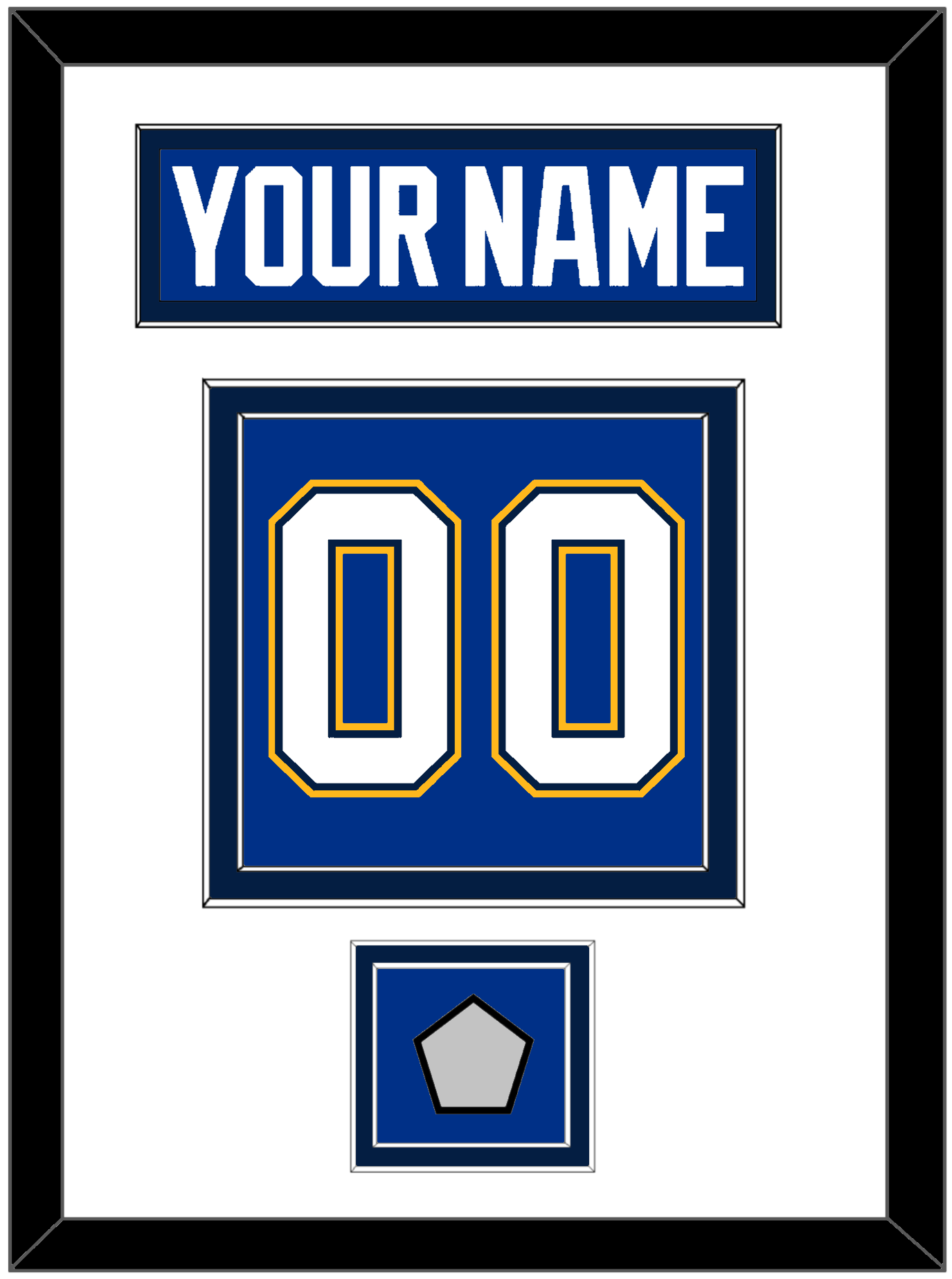 St. Louis Nameplate & Number (Back) With Stanley Cup Finals Patch - Home Blue (2017-2025) - Signature Tier 2