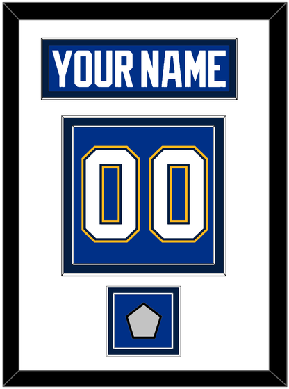 St. Louis Nameplate & Number (Back) With Stanley Cup Finals Patch - Home Blue (2017-2025) - Signature Tier 2