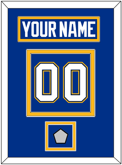 St. Louis Nameplate & Number (Back) With Stanley Cup Champions Patch - Home Blue (2017-2025) - Signature Tier 3