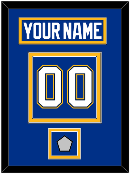 St. Louis Nameplate & Number (Back) With Stanley Cup Champions Patch - Home Blue (2017-2025) - Signature Tier 3