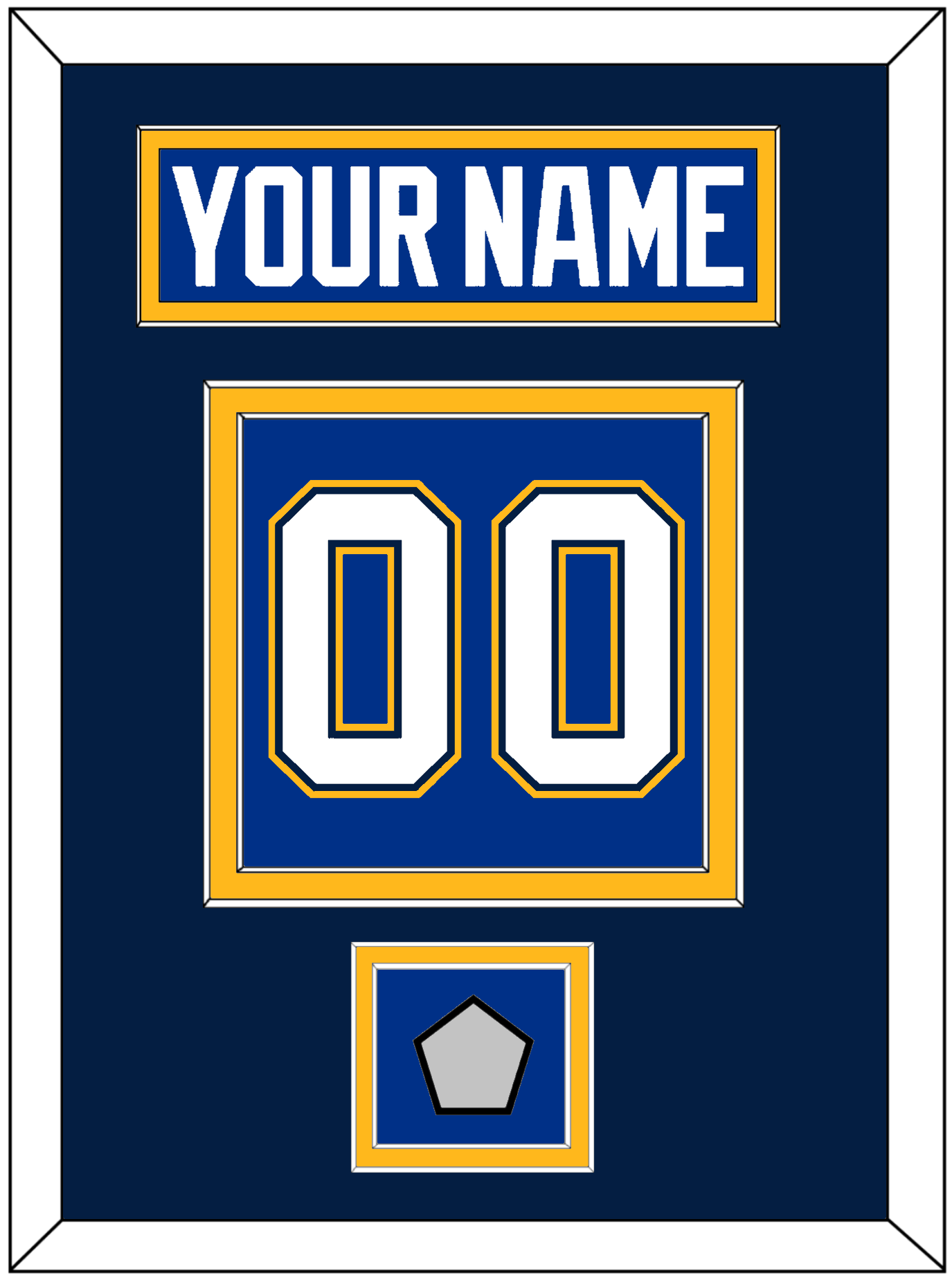 St. Louis Nameplate & Number (Back) With Stanley Cup Finals Patch - Home Blue (2017-2025) - Signature Tier 4