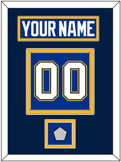 St. Louis Nameplate & Number (Back) With Stanley Cup Finals Patch - Home Blue (2017-2025) - Signature Tier 4