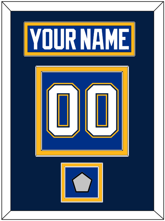 St. Louis Nameplate & Number (Back) With Stanley Cup Finals Patch - Home Blue (2017-2025) - Signature Tier 4