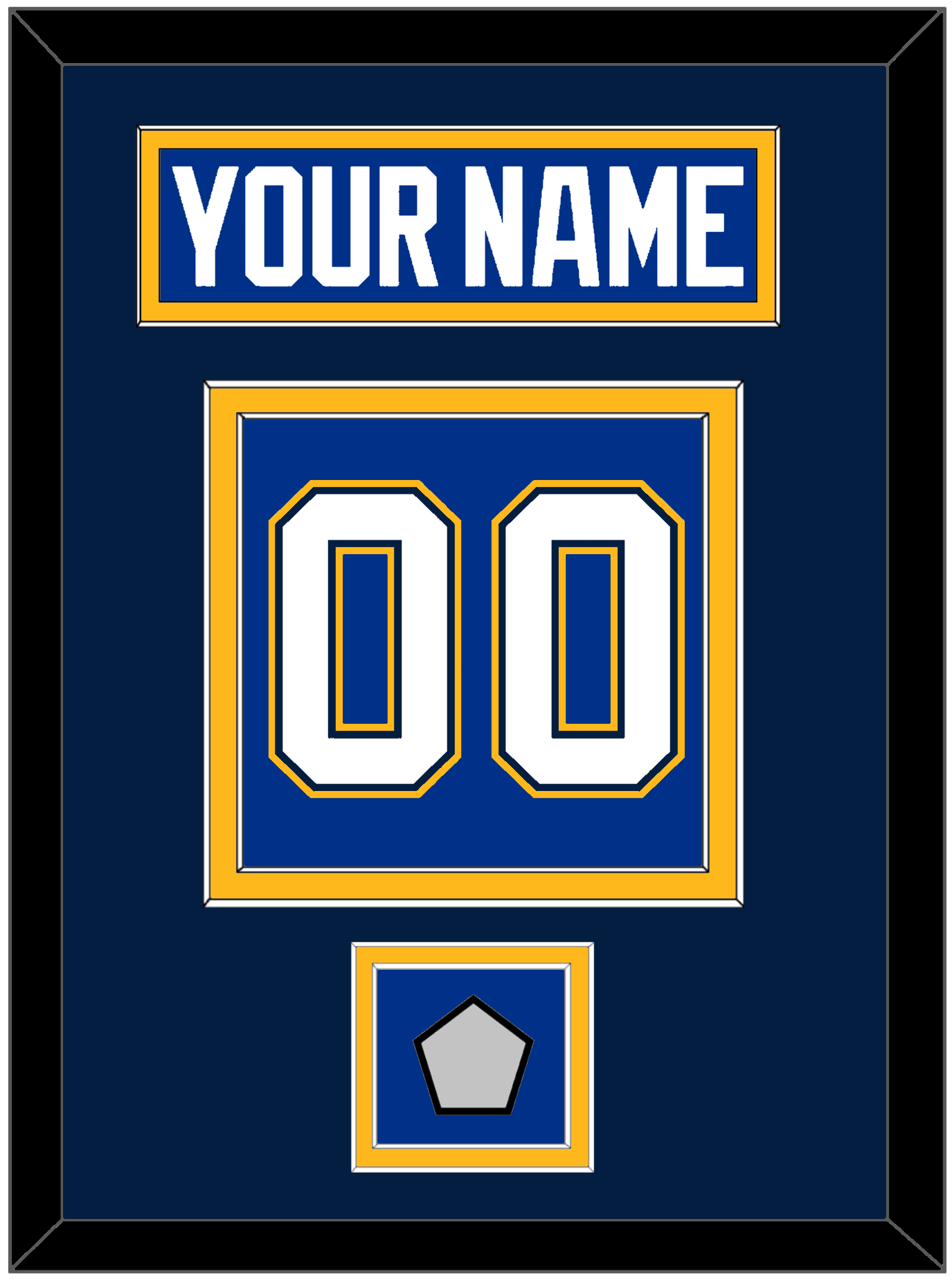 St. Louis Nameplate & Number (Back) With Stanley Cup Finals Patch - Home Blue (2017-2025) - Signature Tier 4