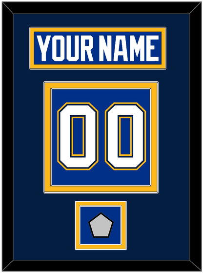 St. Louis Nameplate & Number (Back) With Stanley Cup Finals Patch - Home Blue (2017-2025) - Signature Tier 4