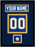 St. Louis Nameplate & Number (Back) With Stanley Cup Finals Patch - Home Blue - Double Mat 4