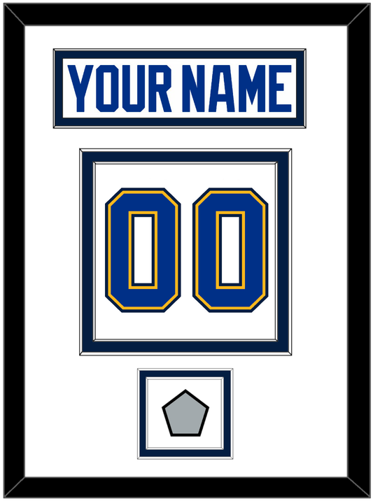 St. Louis Nameplate & Number (Back) With Stanley Cup Finals Patch - Road White (2017-2025) - Signature Tier 1
