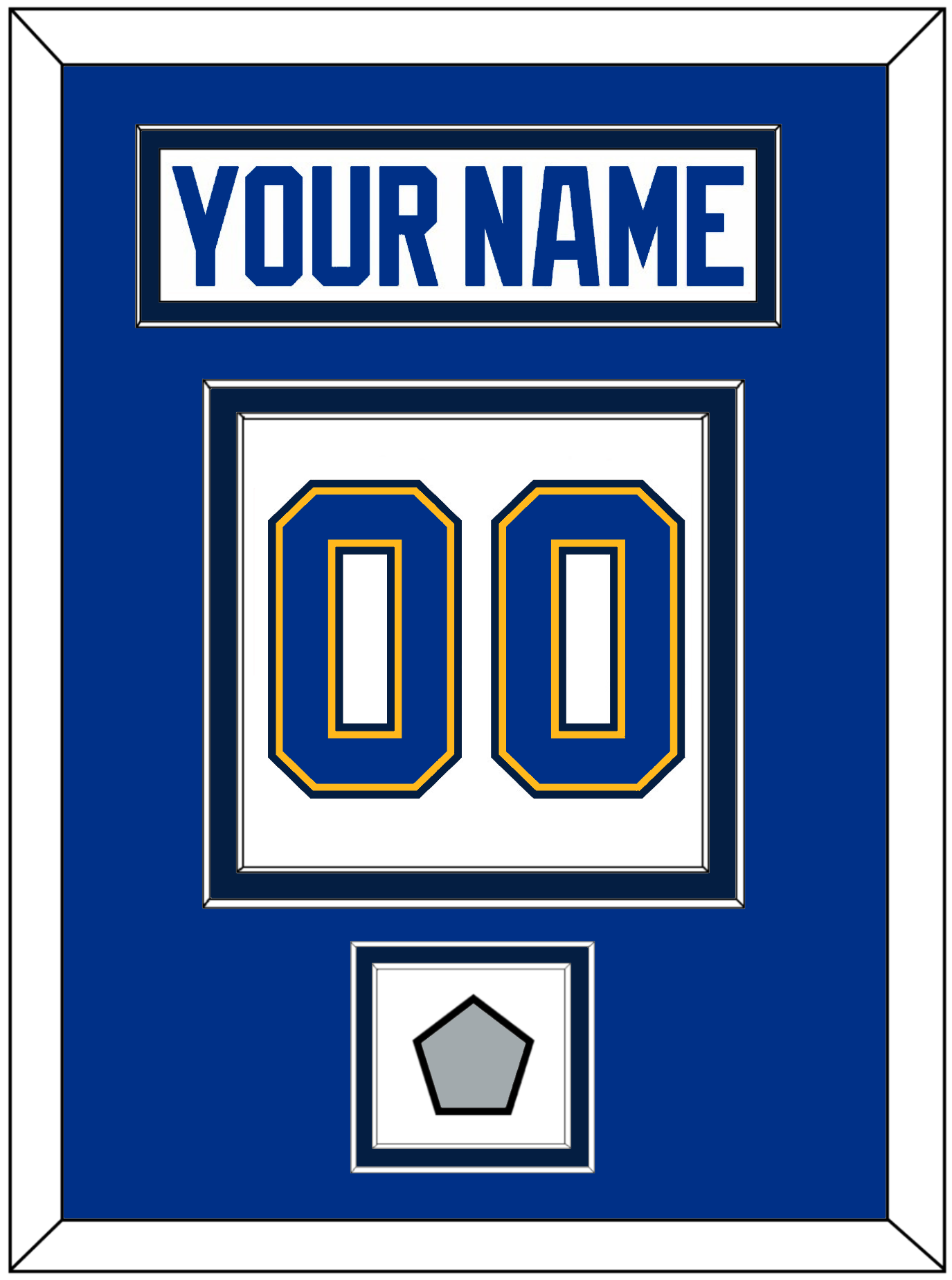 St. Louis Nameplate & Number (Back) With Stanley Cup Champions Patch - Road White (2017-2025) - Signature Tier 2