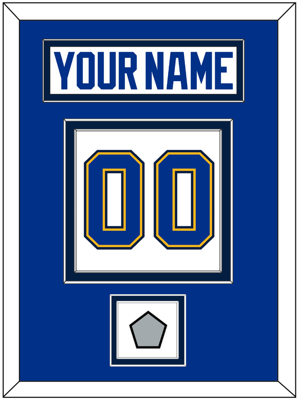 St. Louis Nameplate & Number (Back) With Stanley Cup Champions Patch - Road White - Double Mat 2