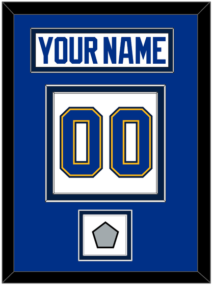 St. Louis Nameplate & Number (Back) With Stanley Cup Finals Patch - Road White (2017-2025) - Signature Tier 2