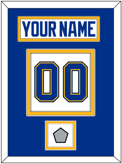 St. Louis Nameplate & Number (Back) With Stanley Cup Champions Patch - Road White (2017-2025) - Signature Tier 3