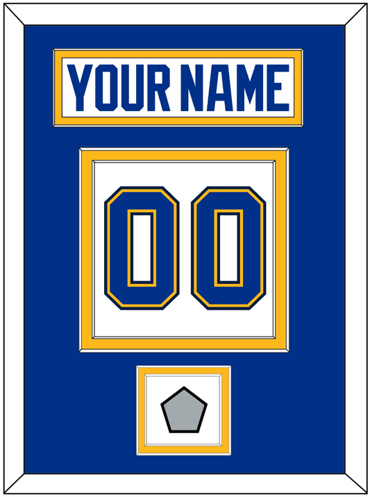 St. Louis Nameplate & Number (Back) With Stanley Cup Champions Patch - Road White (2017-2025) - Signature Tier 3