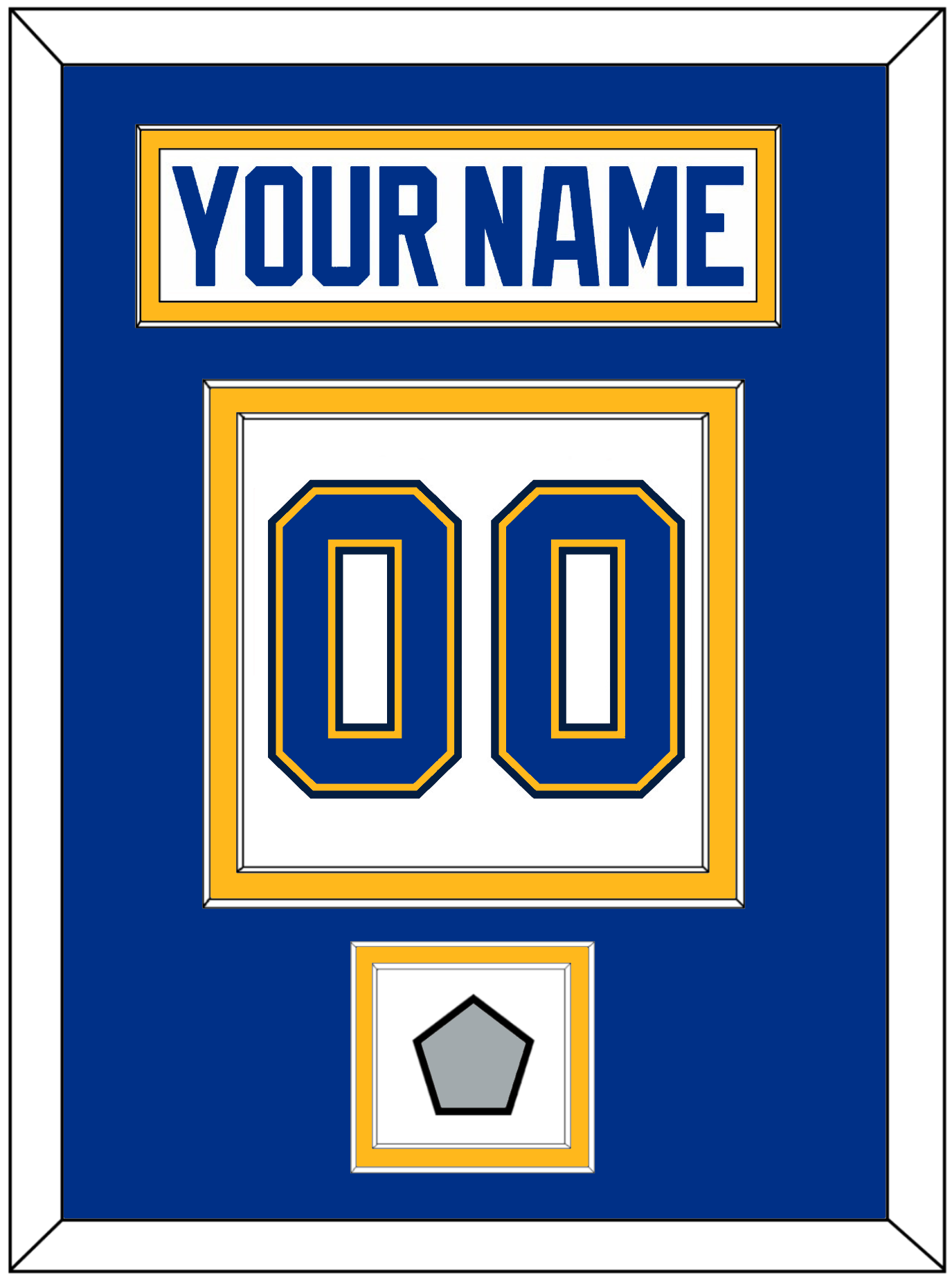 St. Louis Nameplate & Number (Back) With Stanley Cup Finals Patch - Road White (2017-2025) - Signature Tier 3