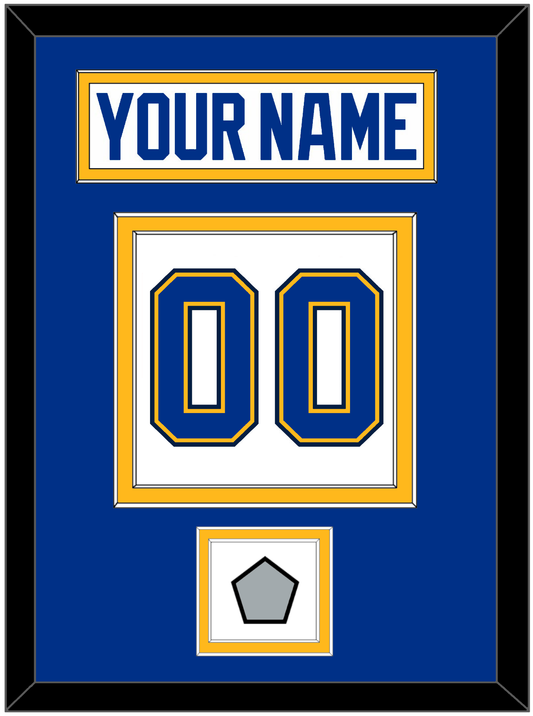St. Louis Nameplate & Number (Back) With Stanley Cup Champions Patch - Road White (2017-2025) - Signature Tier 3