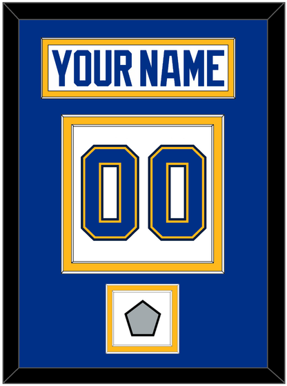 St. Louis Nameplate & Number (Back) With Stanley Cup Finals Patch - Road White (2017-2025) - Signature Tier 3