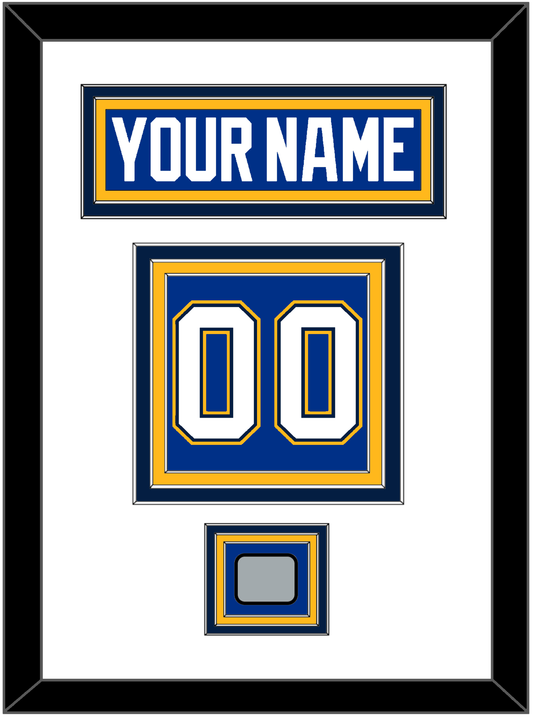 St. Louis Nameplate & Number (Back) With Stanley Cup Champions Patch - Home Blue (2017-2025) - Premier Tier 1