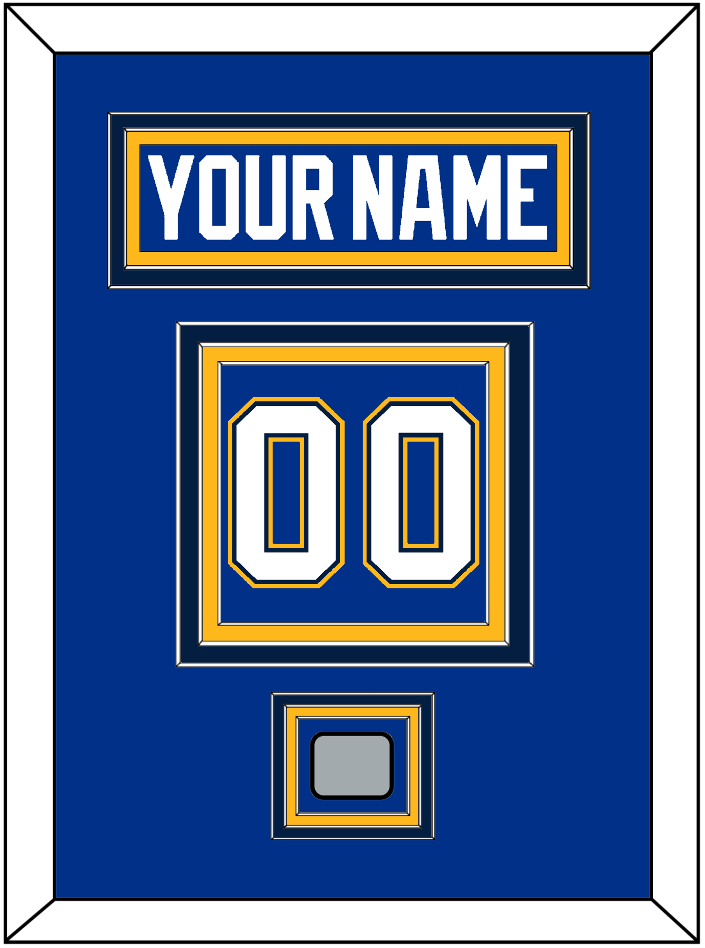 St. Louis Nameplate & Number (Back) With Stanley Cup Finals Patch - Home Blue (2017-2025) - Premier Tier 2