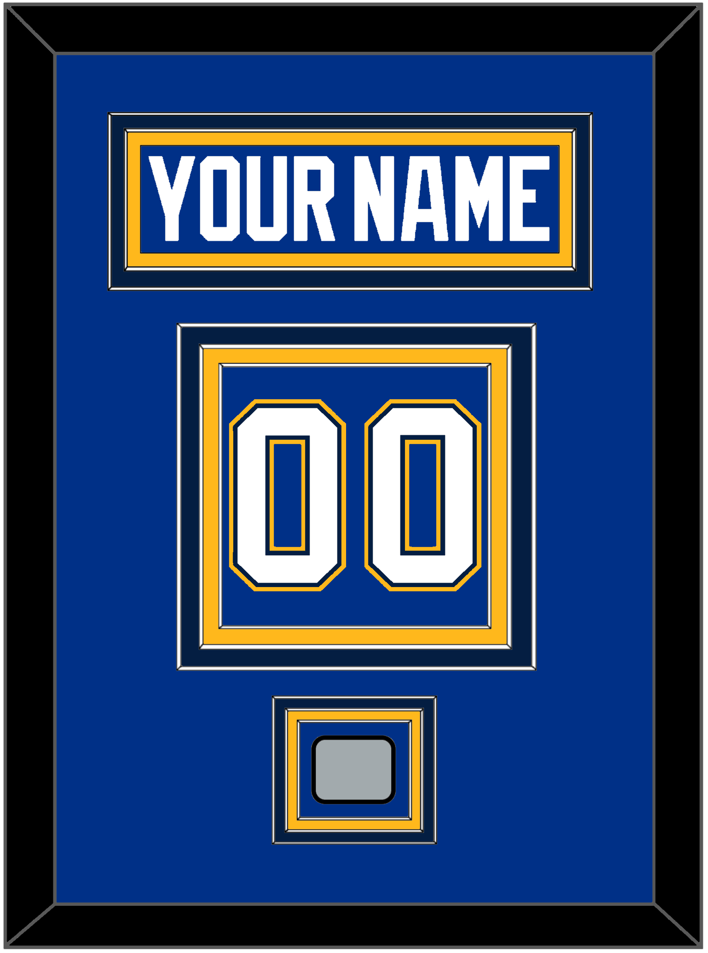 St. Louis Nameplate & Number (Back) With Stanley Cup Finals Patch - Home Blue (2017-2025) - Premier Tier 2