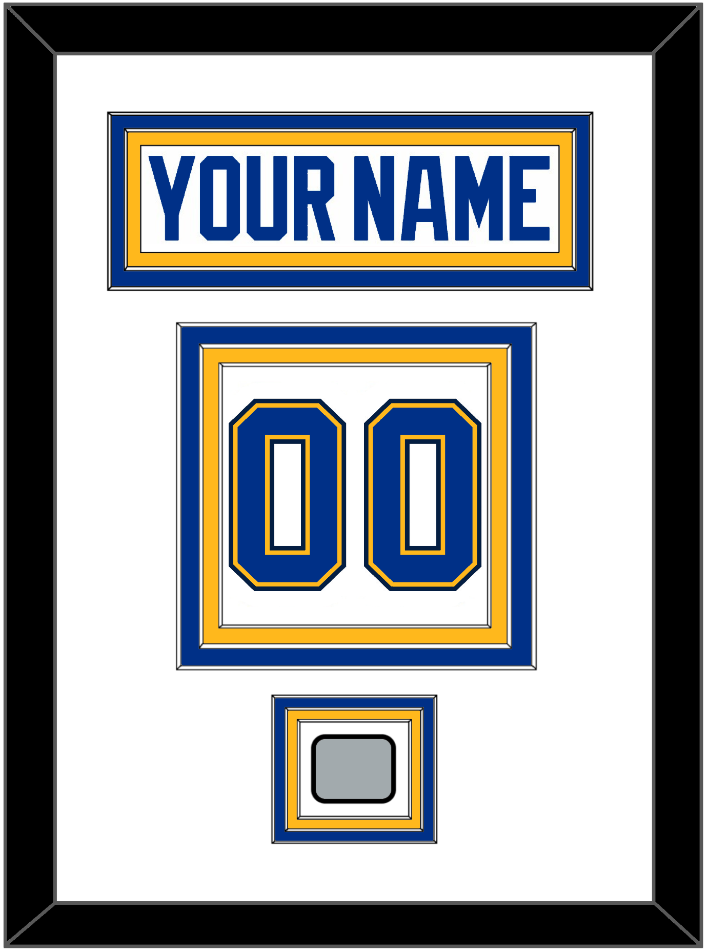 St. Louis Nameplate & Number (Back) With Stanley Cup Champions Patch - Road White (2017-2025) - Premier Tier 1