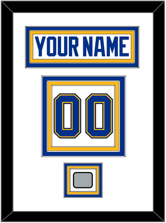 St. Louis Nameplate & Number (Back) With Stanley Cup Finals Patch - Road White (2017-2025) - Premier Tier 1