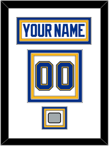 St. Louis Nameplate & Number (Back) With Stanley Cup Finals Patch - Road White - Triple Mat 1