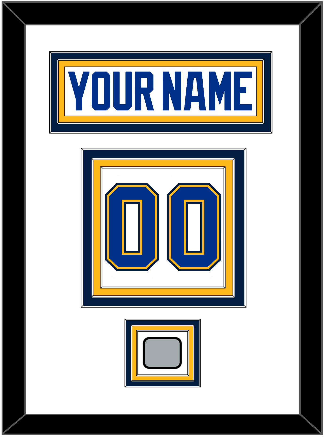 St. Louis Nameplate & Number (Back) With Stanley Cup Finals Patch - Road White (2017-2025) - Premier Tier 2