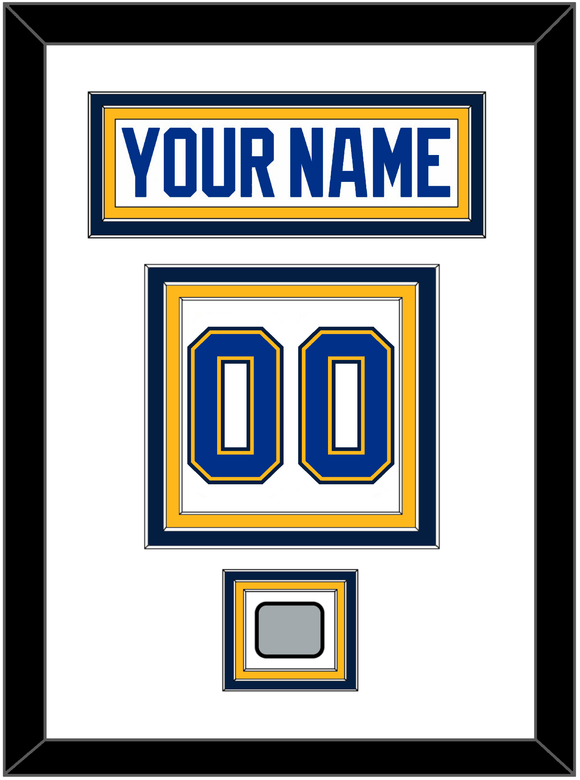 St. Louis Nameplate & Number (Back) With Stanley Cup Champions Patch - Road White - Triple Mat 2