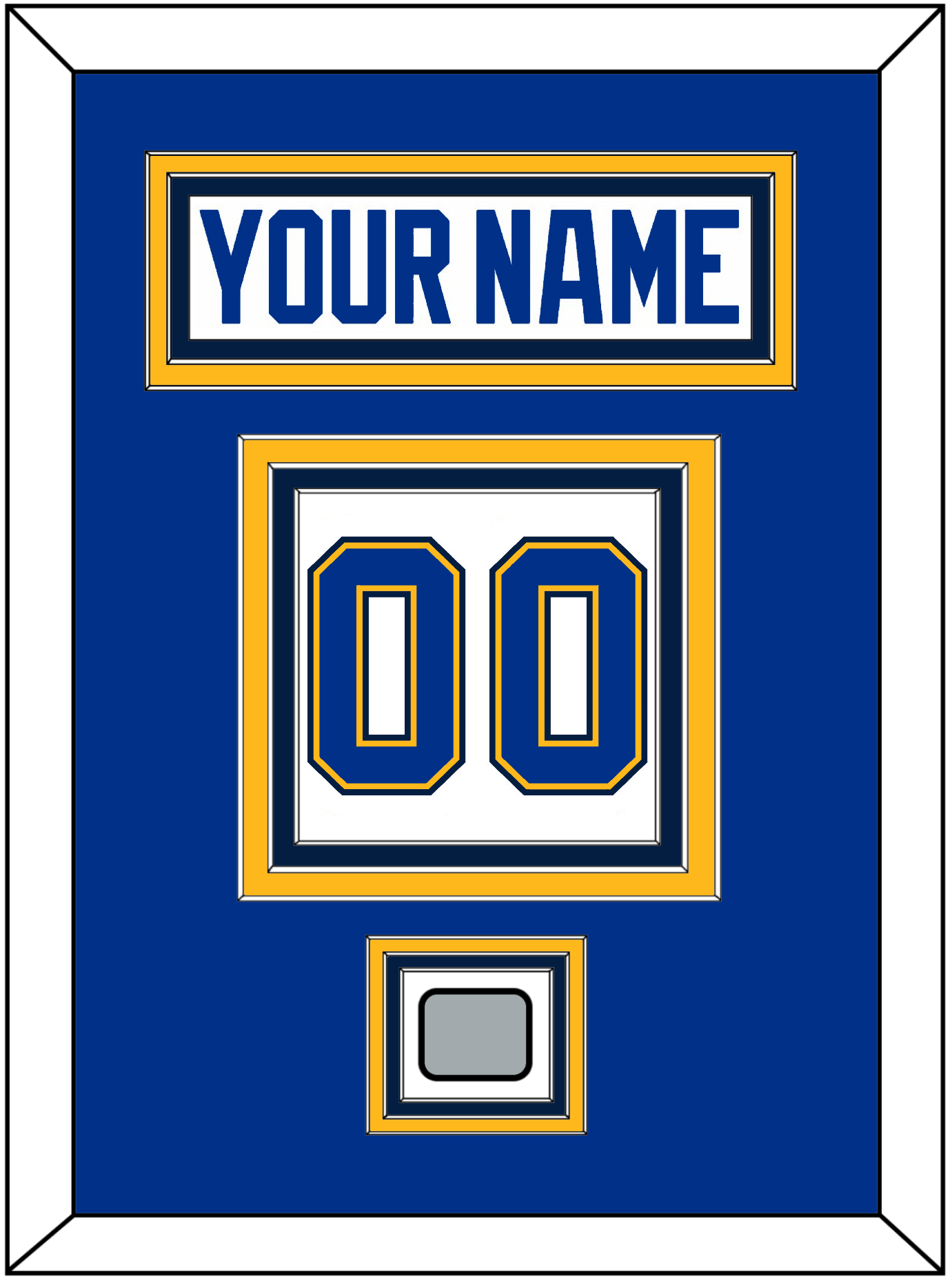 St. Louis Nameplate & Number (Back) With Stanley Cup Champions Patch - Road White (2017-2025) - Premier Tier 3