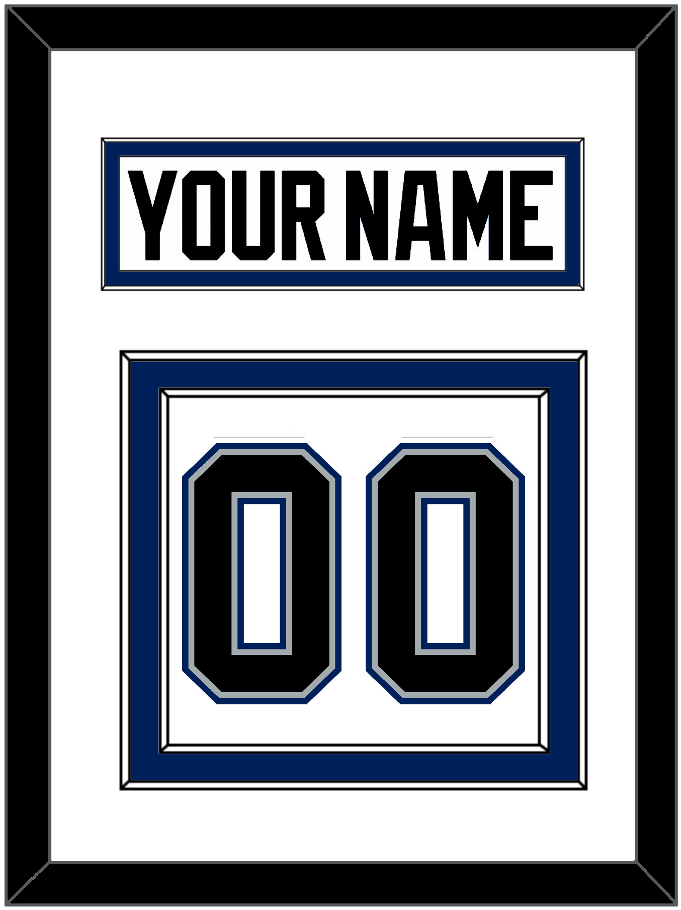Tampa Bay Nameplate & Number (Back) - Home White (2001-2007) - Signature Tier 1