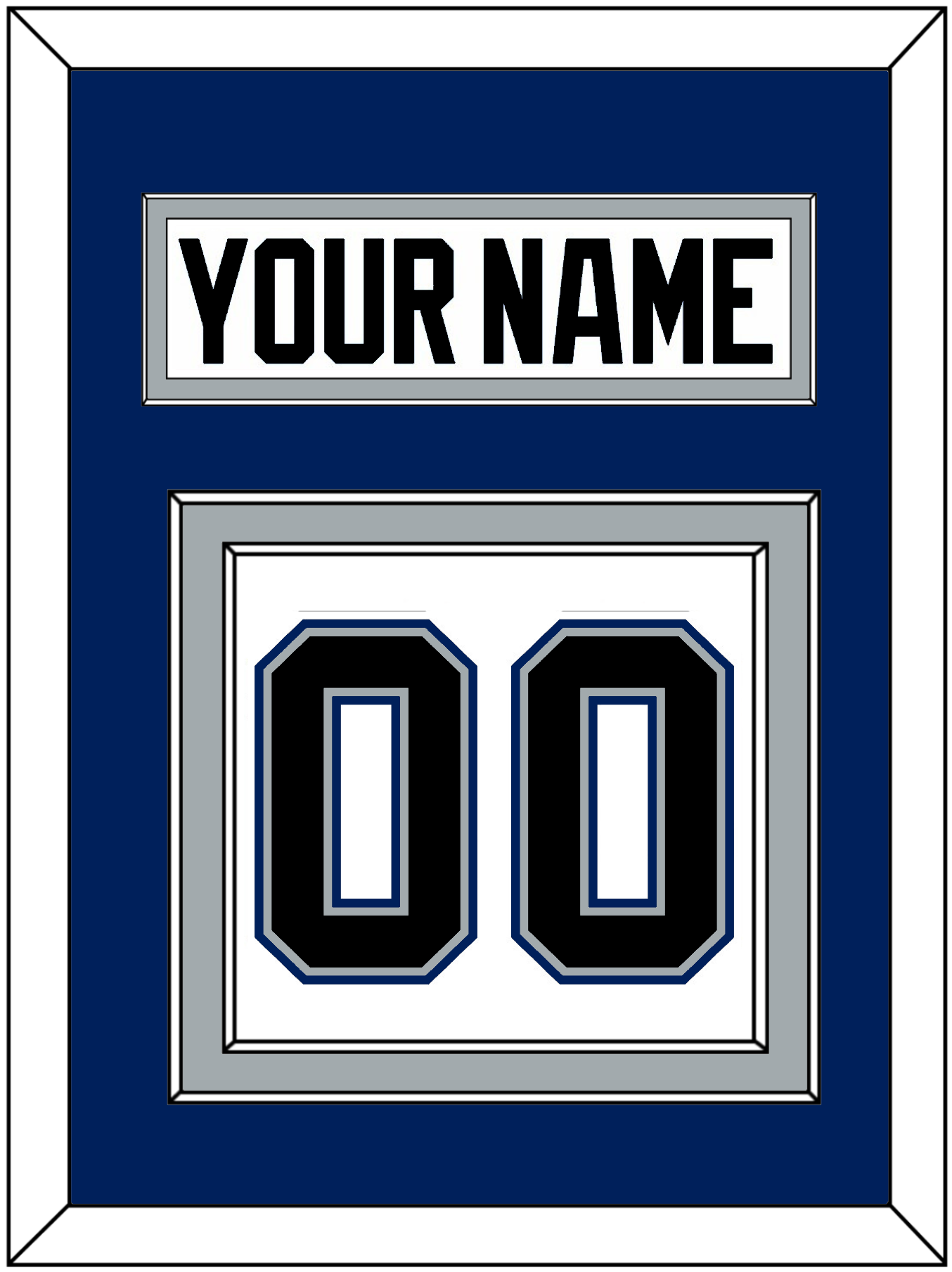 Tampa Bay Nameplate & Number (Back) - Home White (2001-2007) - Signature Tier 2