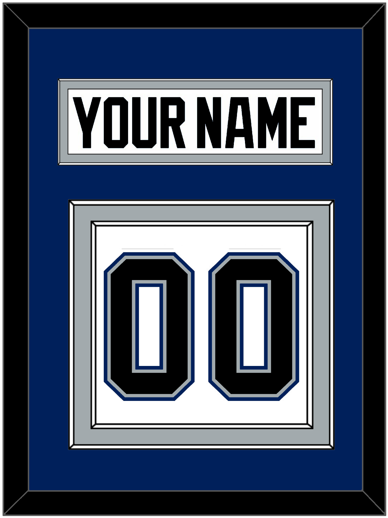 Tampa Bay Nameplate & Number (Back) - Home White (2001-2007) - Signature Tier 2