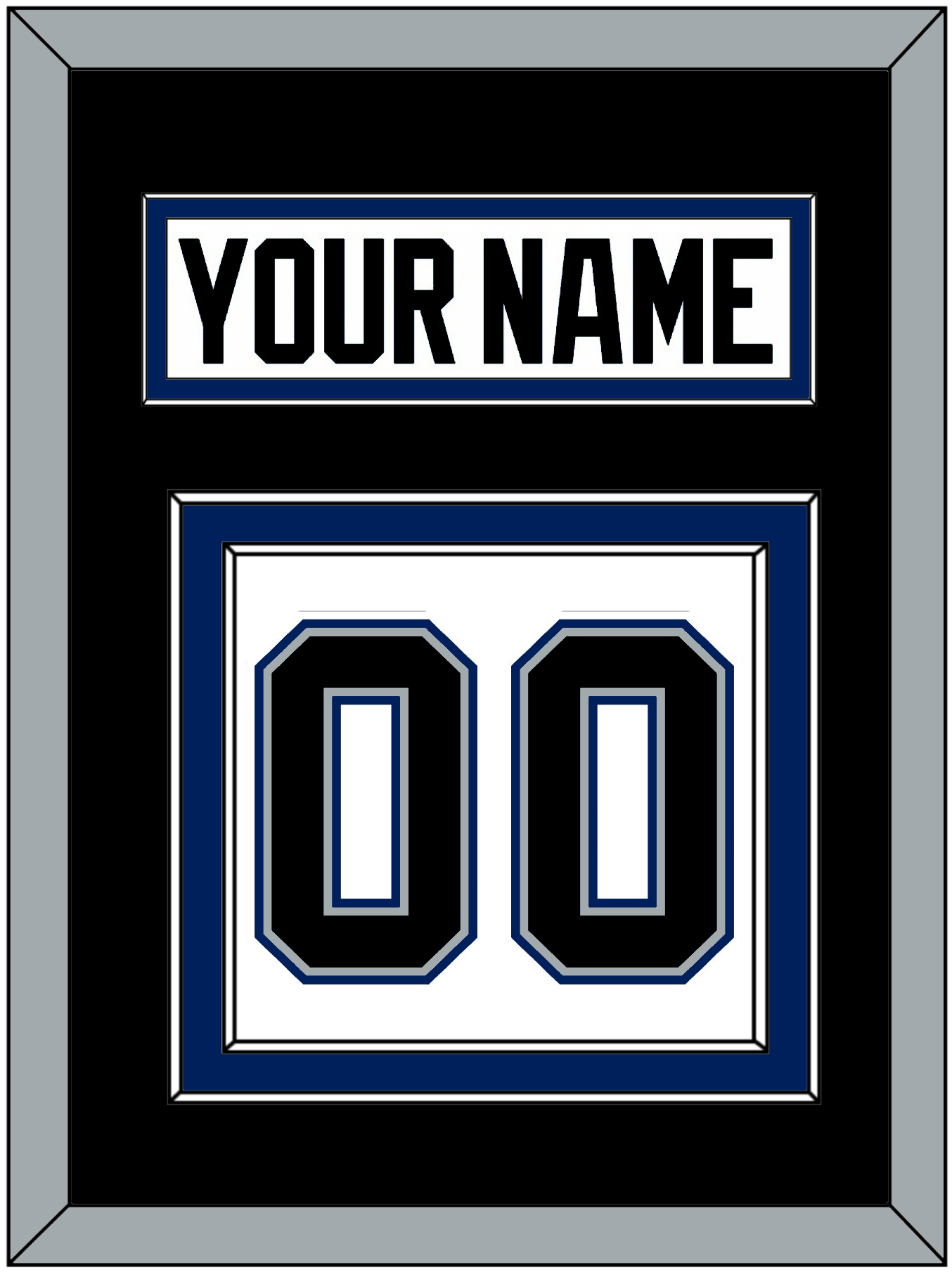 Tampa Bay Nameplate & Number (Back) - Home White (2001-2007) - Signature Tier 3