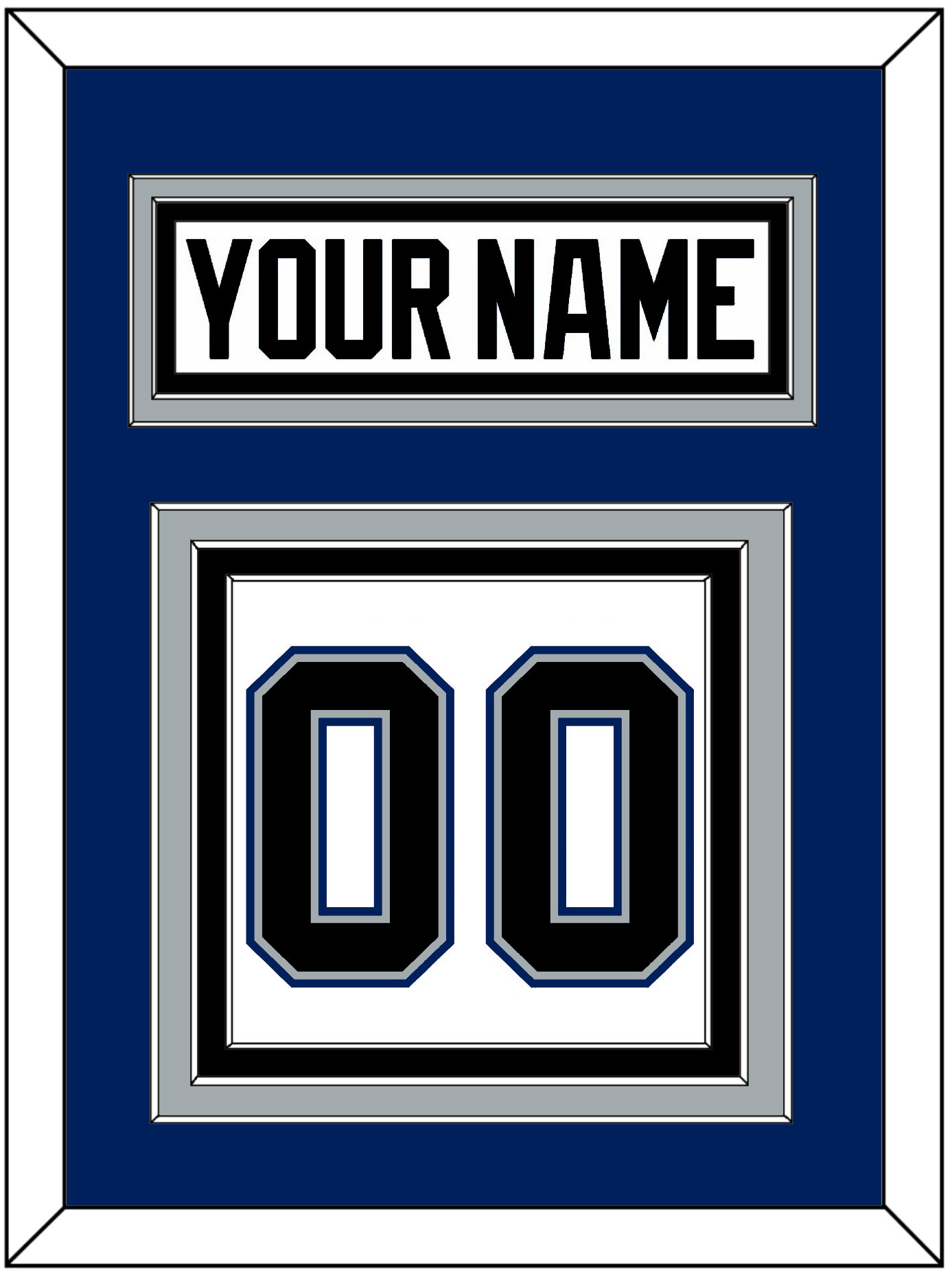 Tampa Bay Nameplate & Number (Back) - Home White (2001-2007) - Premier Tier 2