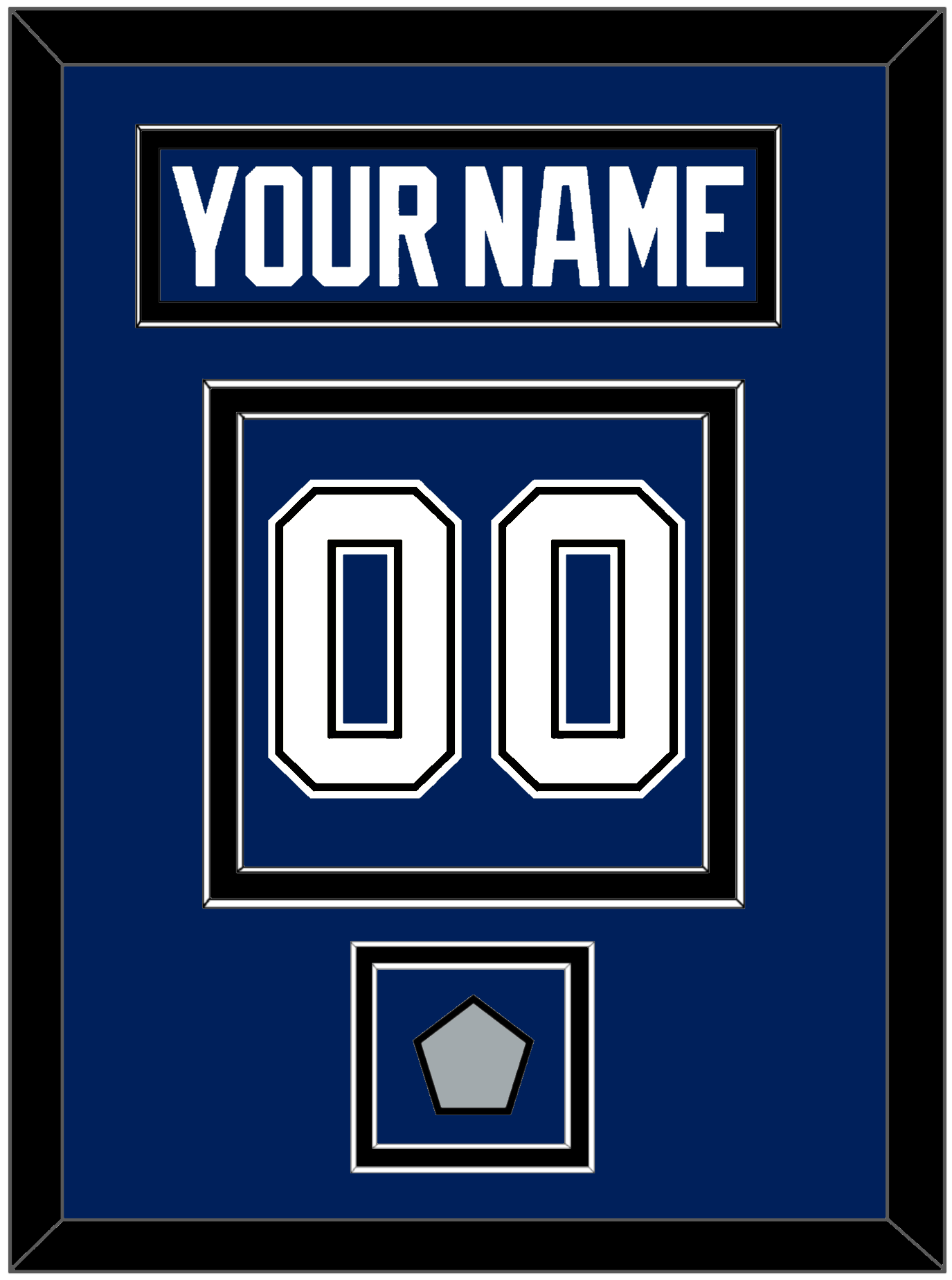 Tampa Bay Nameplate & Number (Back) With 2020 Or 2021 Stanley Cup Champions Patch - Home Blue - Signature Tier 3