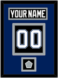 Tampa Bay Nameplate & Number (Back) With 2004 Stanley Cup Finals Patch - Road Black (2001-2007) - Double Mat 2