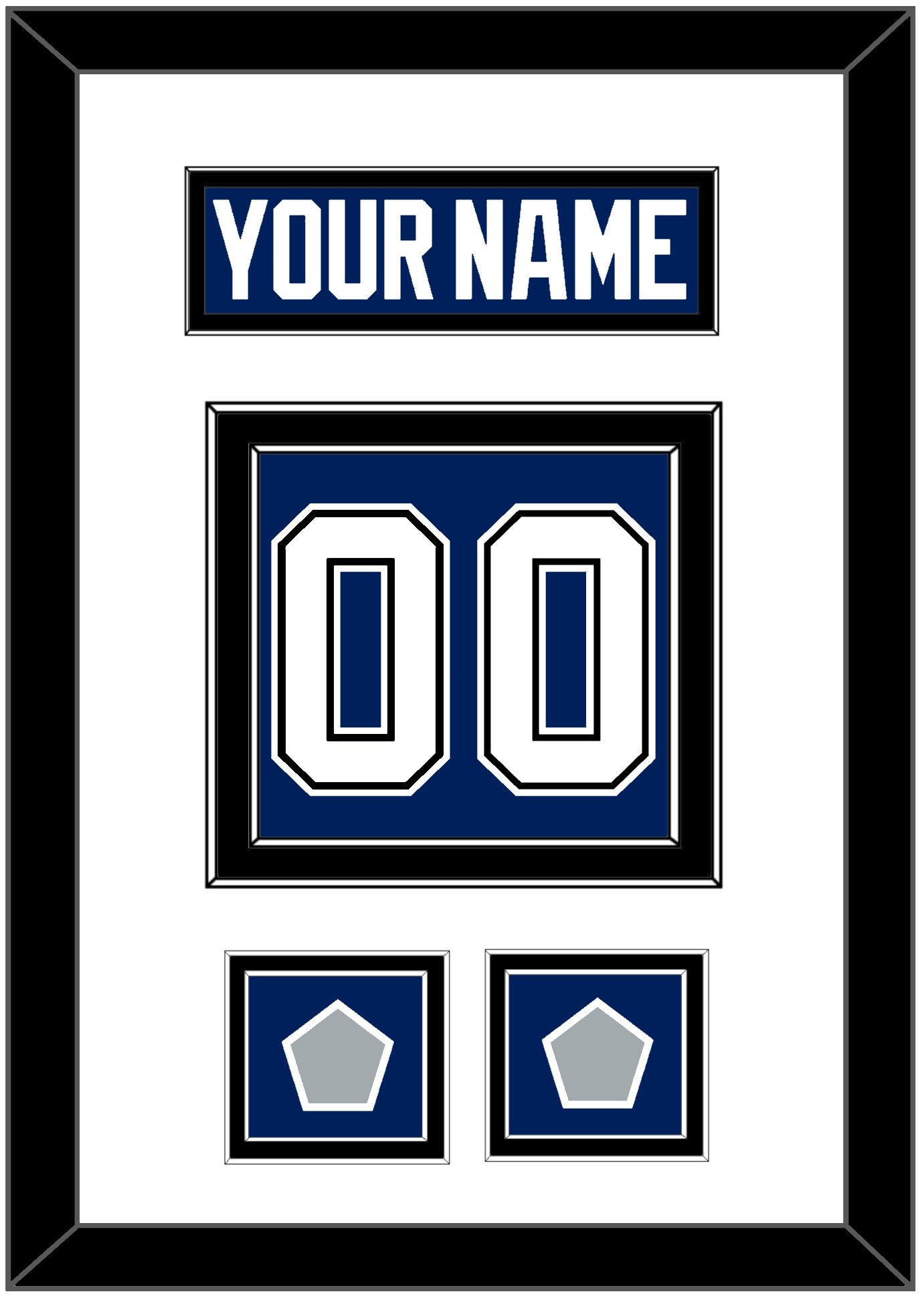 Tampa Bay Nameplate & Number (Back) With 2 Stanley Cup Finals Patches - Home Blue - Signature Tier 1