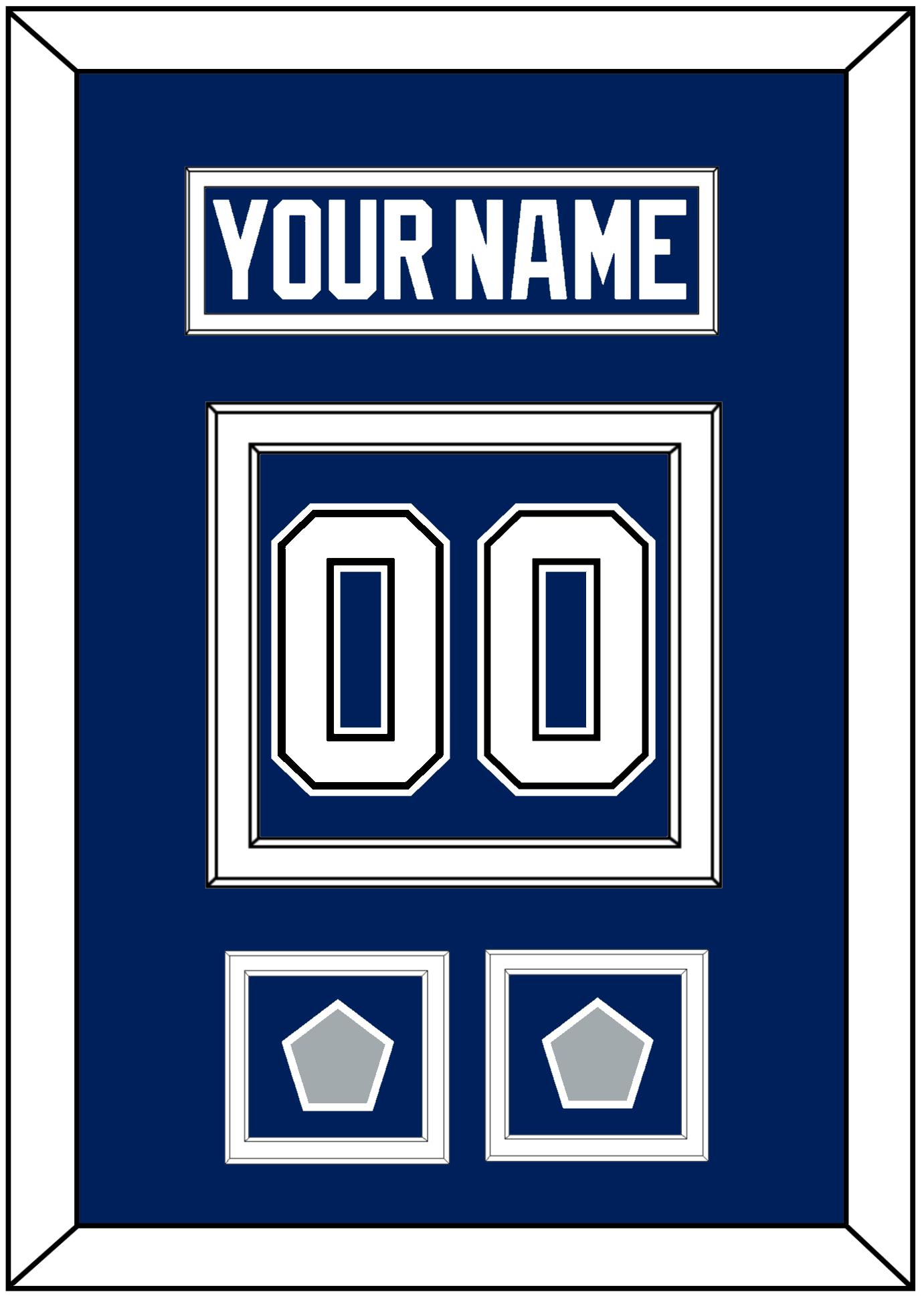 Tampa Bay Nameplate & Number (Back) With 2020 & 2021 Stanley Cup Champions Patches - Home Blue - Signature Tier 2