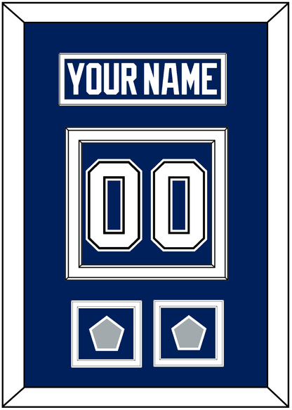 Tampa Bay Nameplate & Number (Back) With 2020 & 2021 Stanley Cup Champions Patches - Home Blue - Signature Tier 2