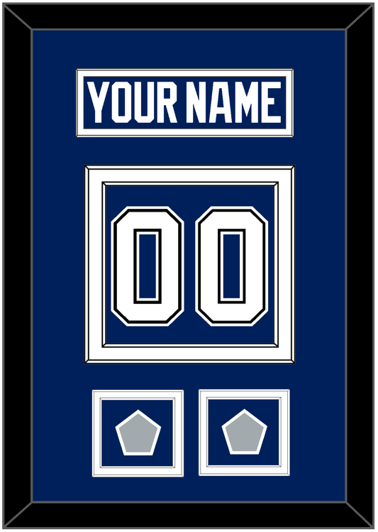 Tampa Bay Nameplate & Number (Back) With 2020 & 2021 Stanley Cup Champions Patches - Home Blue - Signature Tier 2