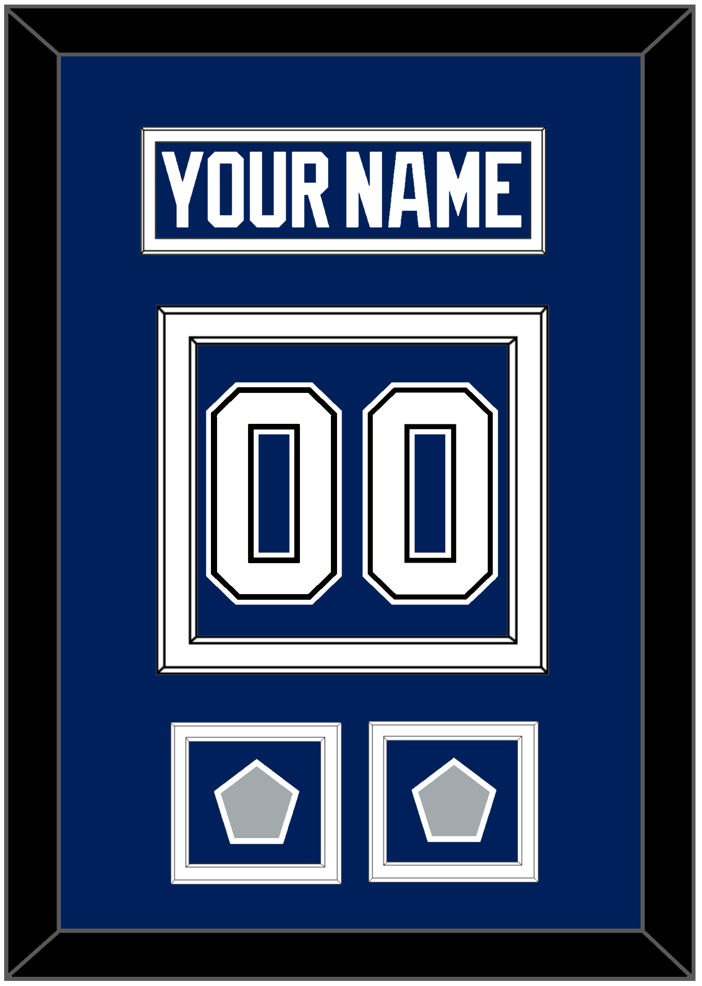 Tampa Bay Nameplate & Number (Back) With 2 Stanley Cup Finals Patches - Home Blue - Signature Tier 2