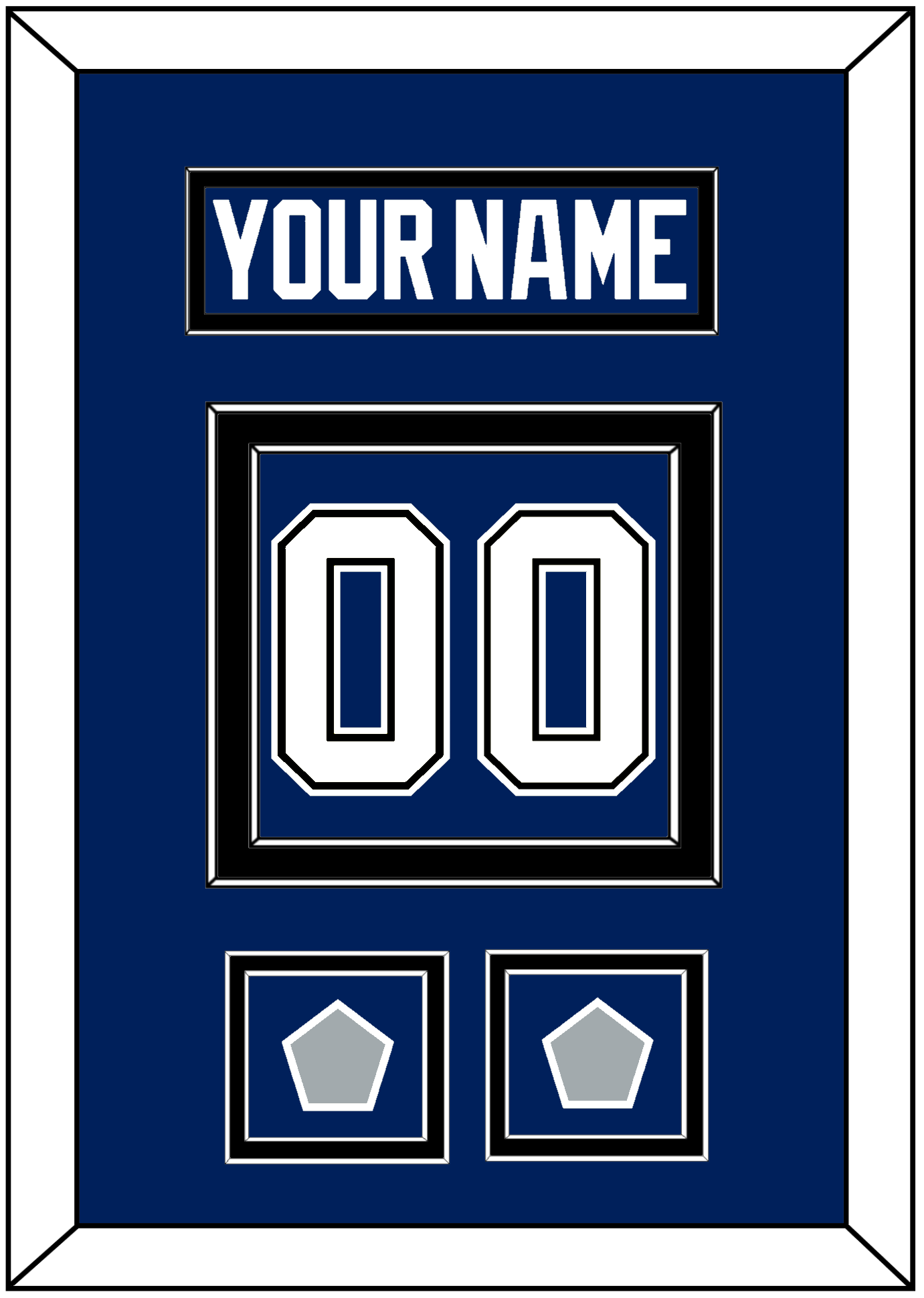 Tampa Bay Nameplate & Number (Back) With 2020 & 2021 Stanley Cup Finals Patches - Home Blue - Signature Tier 3