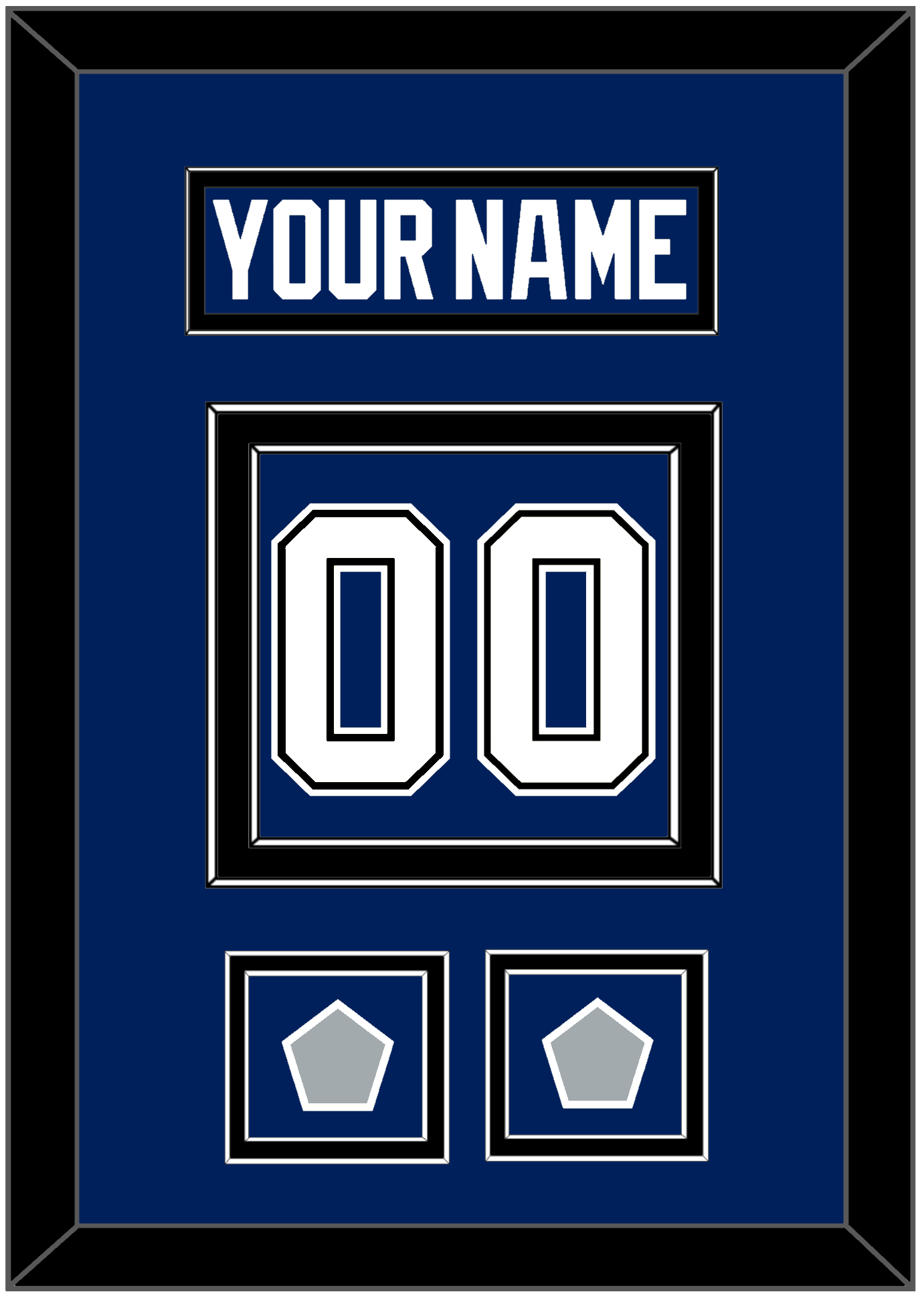 Tampa Bay Nameplate & Number (Back) With 2020 & 2021 Stanley Cup Champions Patches - Home Blue - Signature Tier 3