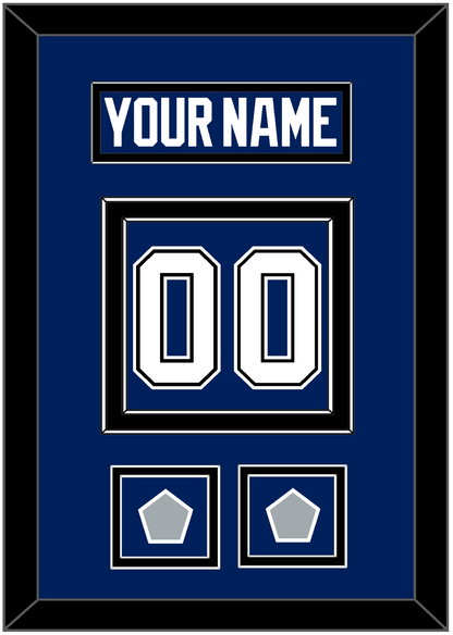 Tampa Bay Nameplate & Number (Back) With 2020 & 2021 Stanley Cup Champions Patches - Home Blue - Signature Tier 3