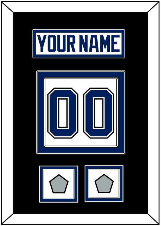 Tampa Bay Nameplate & Number (Back) With 2020 & 2021 Stanley Cup Champions Patches - Road White - Signature Tier 3