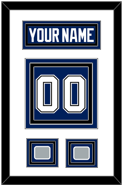 Tampa Bay Nameplate & Number (Back) With 2020 & 2021 Stanley Cup Champions Patches - Home Blue - Premier Tier 2