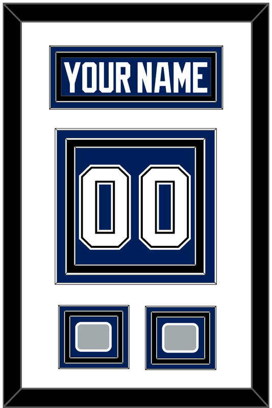 Tampa Bay Nameplate & Number (Back) With 2020 & 2021 Stanley Cup Champions Patches - Home Blue - Premier Tier 2