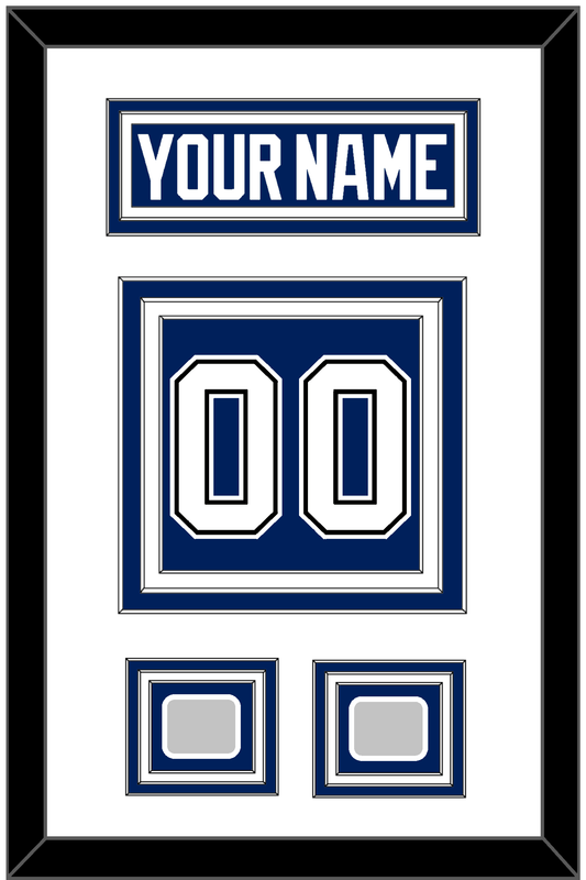 Tampa Bay Nameplate & Number (Back) With 2020 & 2021 Stanley Cup Finals Patches - Home Blue - Premier Tier 1
