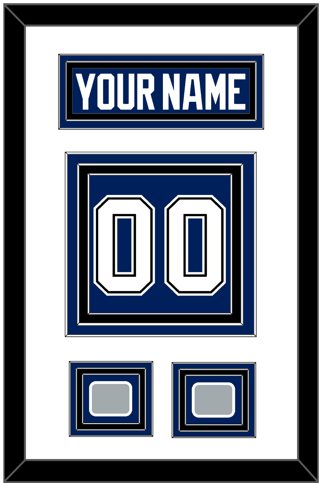 Tampa Bay Nameplate & Number (Back) With 2020 & 2021 Stanley Cup Finals Patches - Home Blue - Premier Tier 2