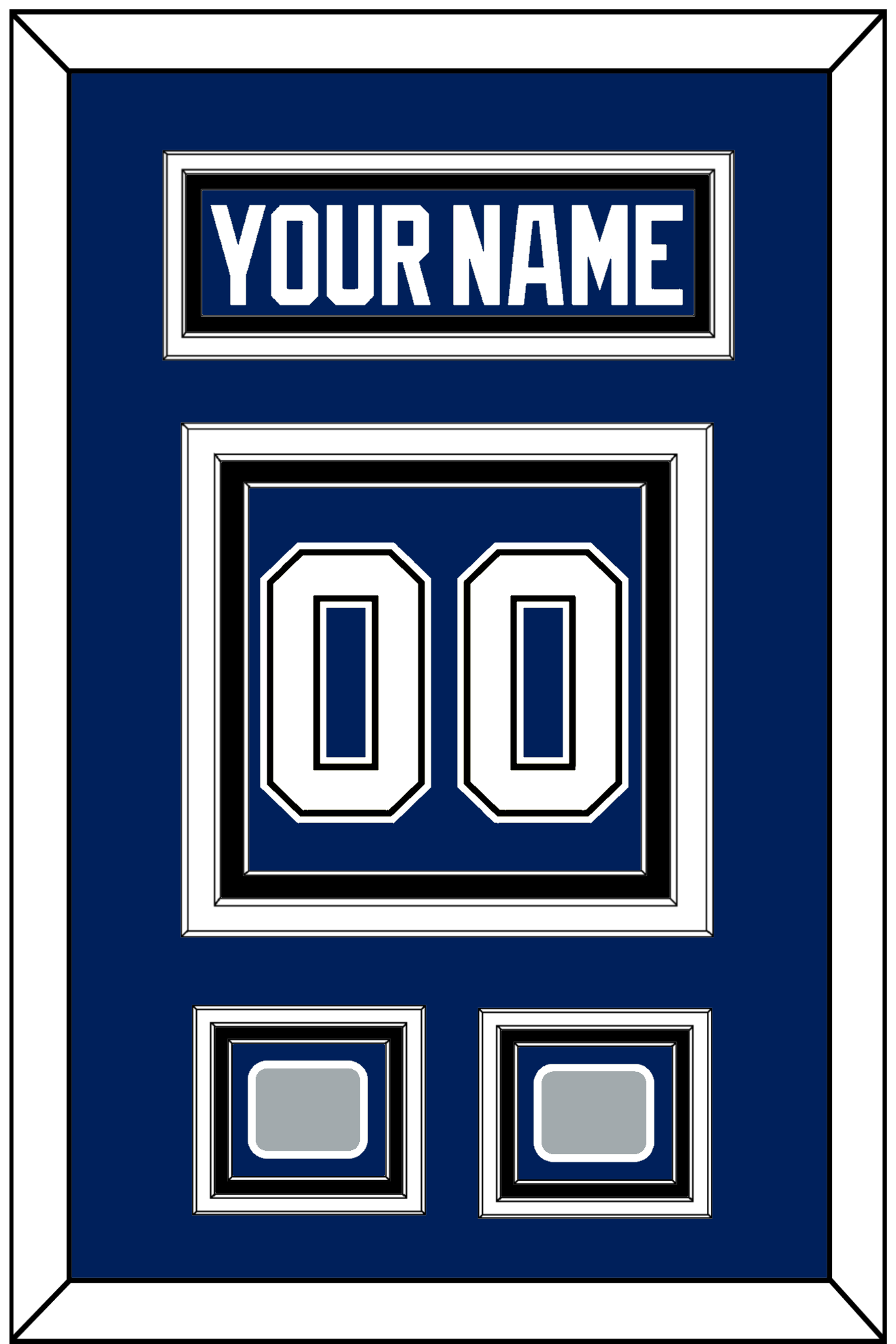 Tampa Bay Nameplate & Number (Back) With 2020 & 2021 Stanley Cup Champions Patches - Home Blue - Premier Tier 3